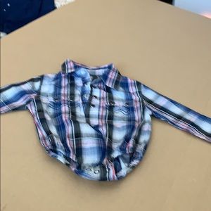 Wrangler boys plaid onesie